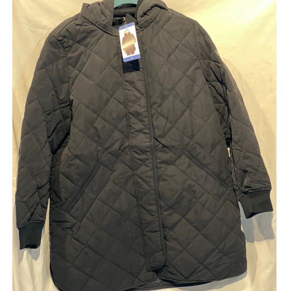 Dkny Jackets & Blazers - Copied - Women's DKNY Black Long Puffer Jacket, Hooded, NWT, Large